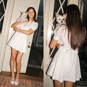 REFORMATION Devon Lee Carlson Loonette White Mini Dress 0